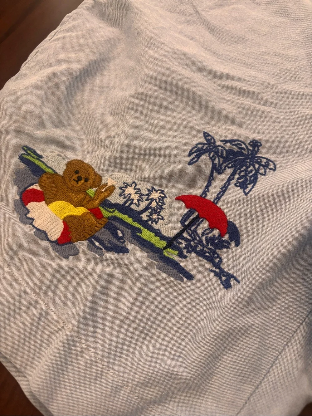 Polo by Ralph Lauren Light Blue Embroidered Polo Bear Shorts